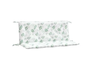 Lot de 2 coussins de banc de jardin, coussins d'assise motif de feuilles tissu cf58668