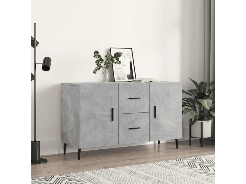  Buffet - bahut - meuble de rangement gris béton 100x36x60 cm bois d'ingénierie  - Conforama B