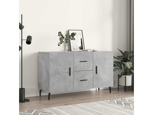 Buffet - bahut - meuble de rangement gris béton 100x36x60 cm bois d'ingénierie