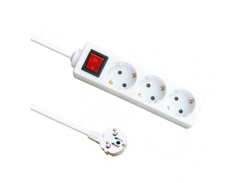  Multiprise fabrilamp alargadera 3 prises avec interrupteur câble 3 m 3500 w blanc 166421330 - Conforama A