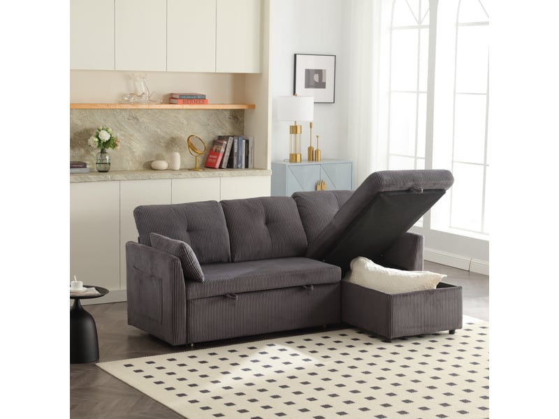  Canapé d'angle convertible modulable avec rangement 3 places evryae  - Conforama D