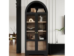 Buffet 2 porte(s)  2 tiroir(s) <strong>WISHDOR</strong> <strong></strong> - 76.2 cm coloris noir 