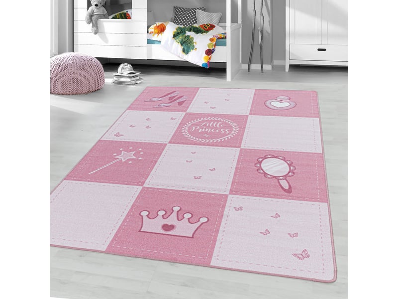 Patchwork - tapis enfant lavable rose 100 x 150 cm PLAY1001502905PINK - Conforama B