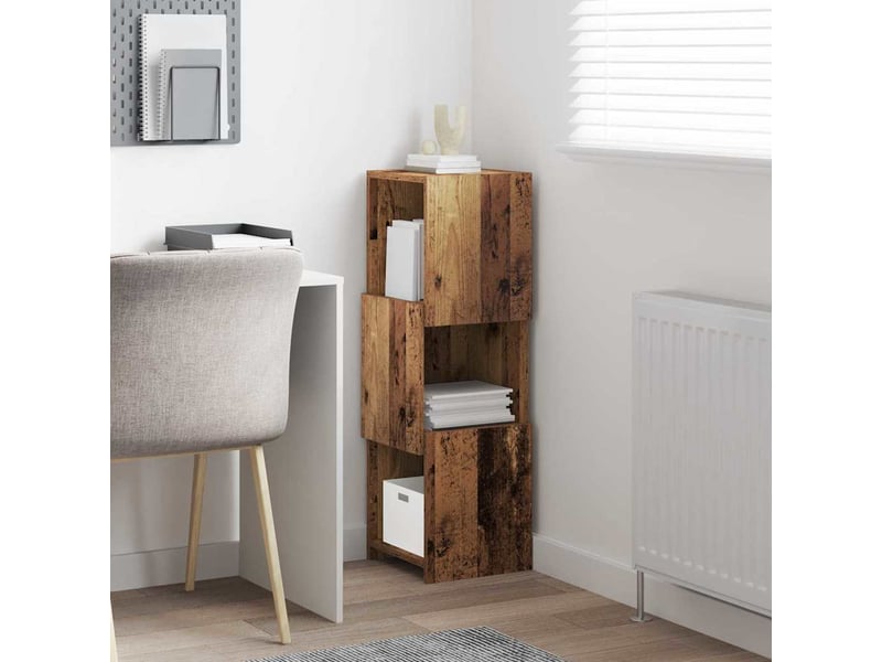  Meuble d'angle, meuble de rangement salon 30,5x30x95cm bois d'ingénierie bois ancien  - Conforama D