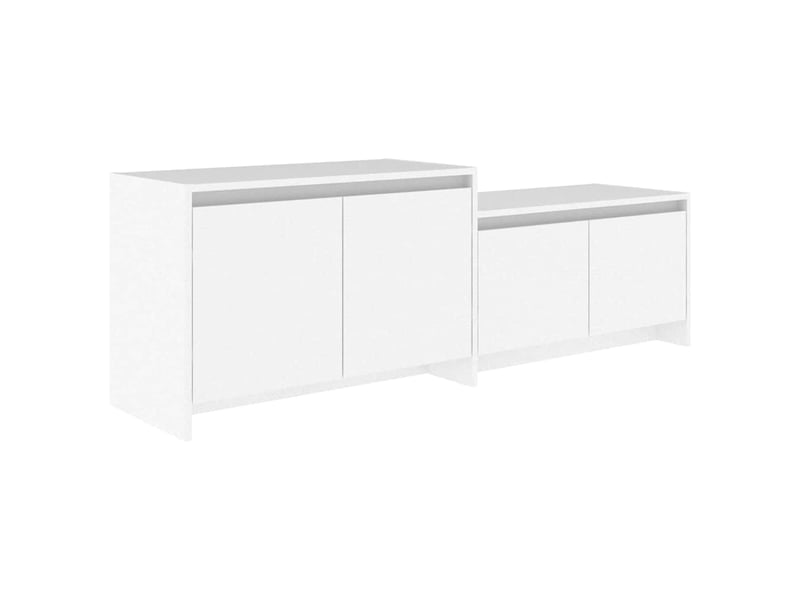  Meuble tv - banc tv - meuble de rangement blanc 146,5x35x50 cm bois d'ingénierie  - Conforama A