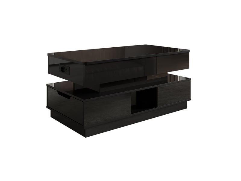  Table basse relevable mdf noir 90 x 48 cm  - Conforama A