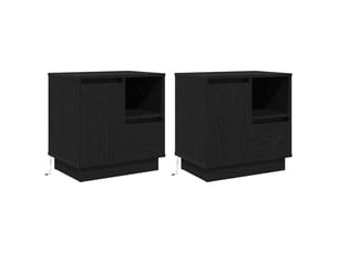 Table de chevet - cabinet de chevet - table de nuit 2 pc chêne noir 50 x 34,5 x 50 cm.