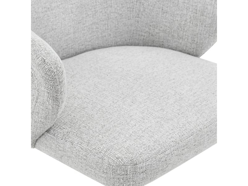  Ensemble de 2 chaises en tissu gris clair – hauteur 83 cm – pieds croisés en métal renforcé – dossier enveloppant  - Conforama E