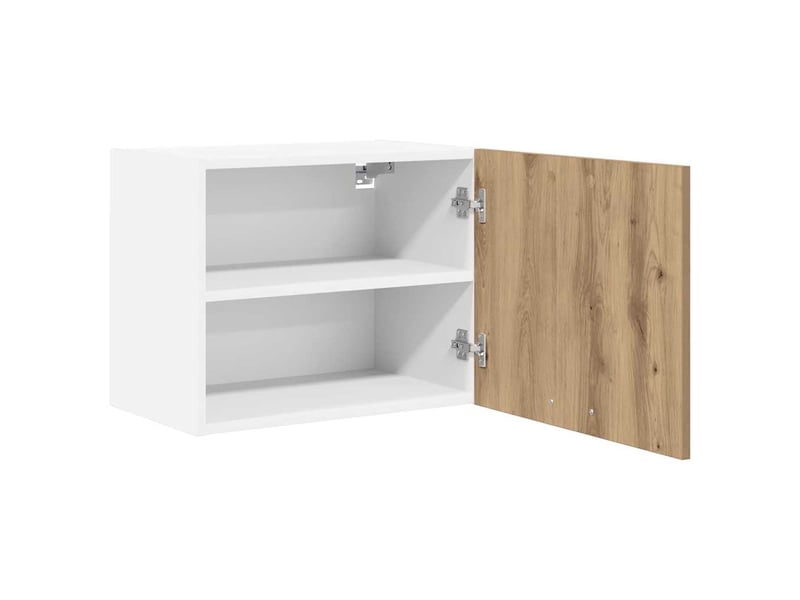 Meuble de rangement cuisine, armoire suspendue chêne artisan et blanc 50x31x40cm - Conforama E