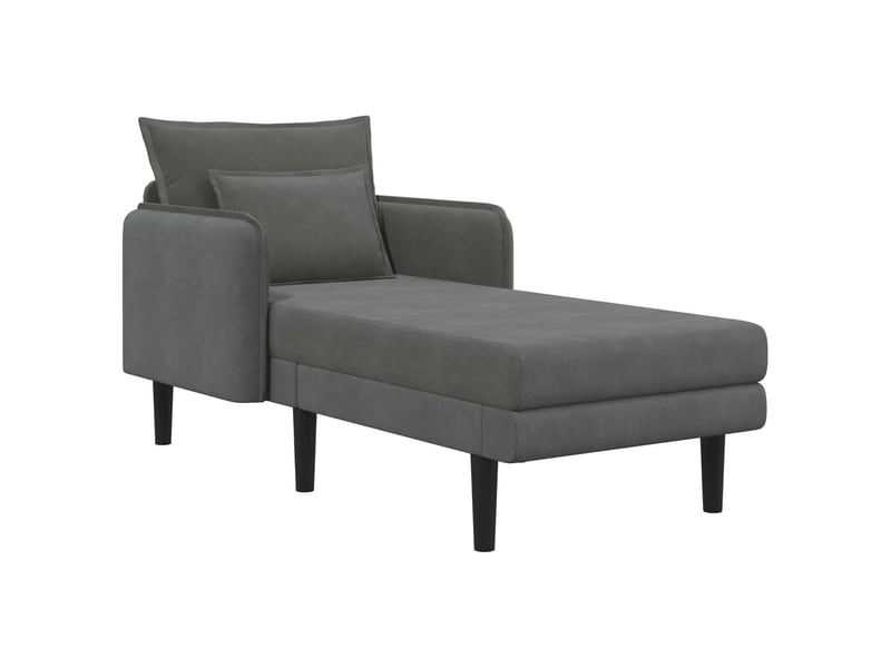  Vidaxl grande méridienne gris foncé tissu en velours côtelé  - Conforama A