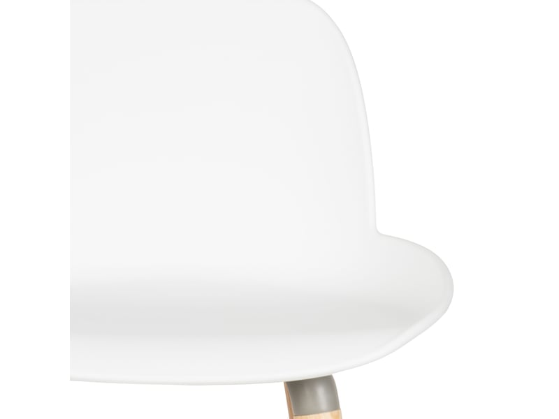  Lot de 2 tabourets de bar h65 cm blanc et pieds naturels - kuip  - Conforama E