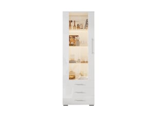 Vitrine coloris blanc 3 étagère(s) <strong></strong> <strong>Fay Lum</strong> - 60 cmx180 cm
