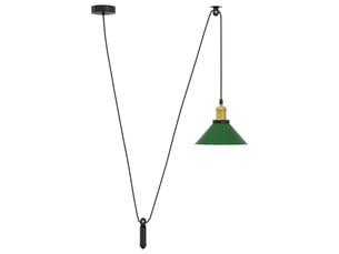 Lampe suspendue, suspension luminaire réglable hauteur e27 vert brillant ø 22cm métal
