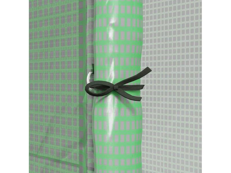  Serre de jardin murale 200x80x200 cm à 2 portes fenêtre latérale métal vert  - Conforama C