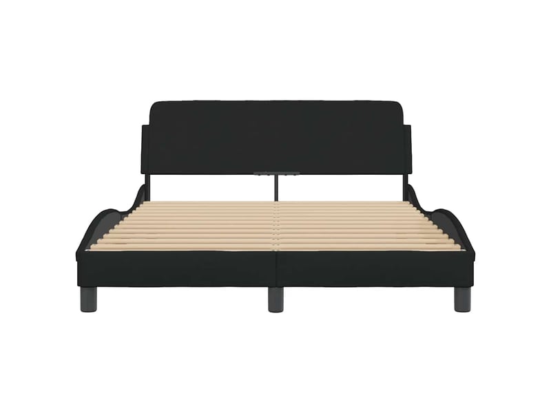  Lit double- lit adulte -  cadre de lit dover noir 135 x 190 cm en tissu  - Conforama C