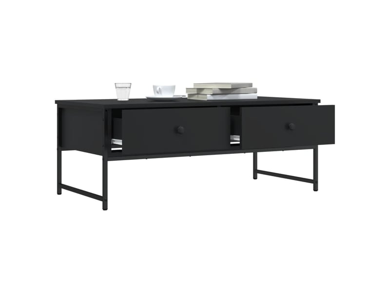 Table basse - table de salon - table à thé noir 101x49x39,5 cm bois d'ingénierie  - Conforama D