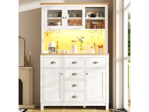 Buffet 4 porte(s) 6 tiroir(s) <strong></strong> <strong></strong> - 120 cm coloris blanc