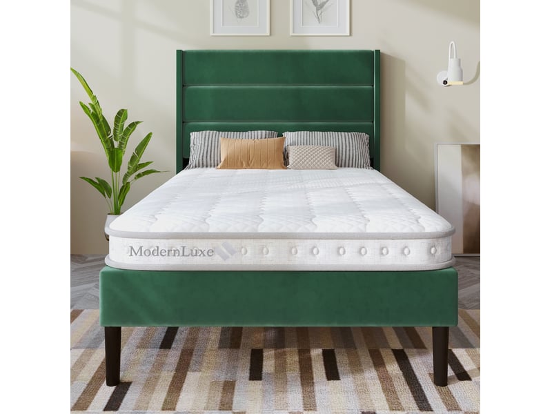  Matelas 90x200 cm h3, 7 zones, épaisseur 10 cm, hybride à ressorts ensachés et mousse froide, blanc  - Conforama B