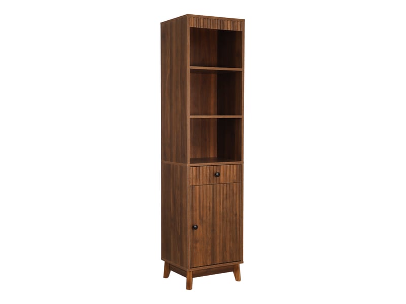 Colonne salle de bain noyer 40 × 36 × 172 cm, porte réversible, tiroir - Conforama D
