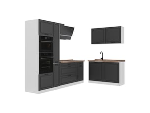 Vicco cuisine en angle, anthracite campagneblanc, 230 x 120 cm sans plan de travail