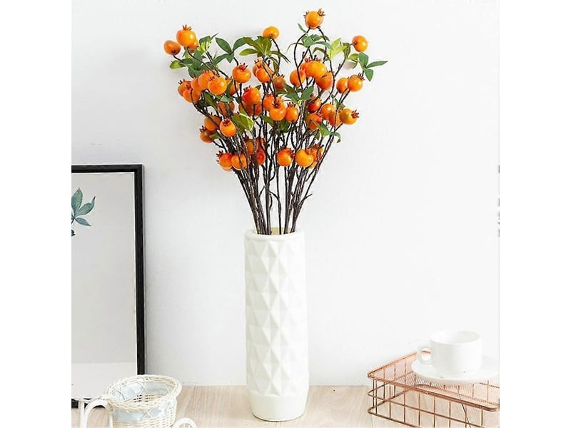 Nouvelle branche de grenadier avec feuilles, fleurs artificielles rouges, décoration pour la maison et le jardinjaune  - Conforama E