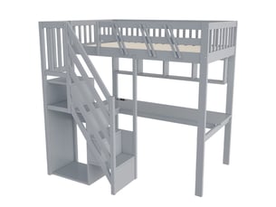 Lit mezzanine 90x200 cm <strong></strong> <strong></strong> coloris gris