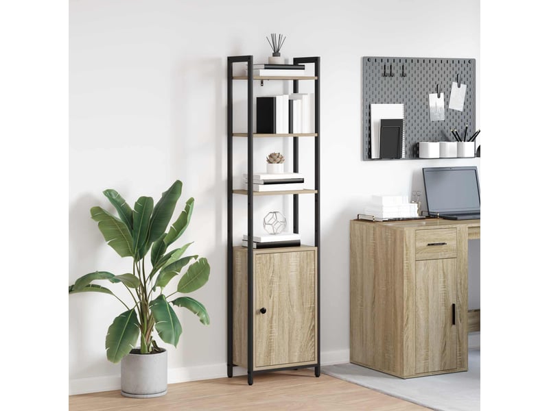 Bibliothèque 6 niveaux, armoire à livres 40 x 24 x 161 cm bois d'ingénierie shl5526 - Conforama B