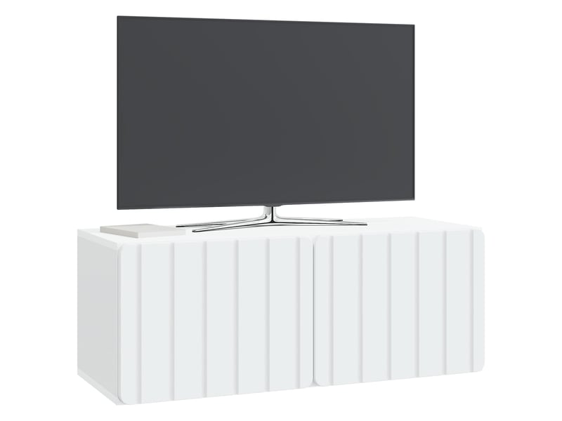  Meuble tv - banc tv - meuble de rangement mural 78,5 x 31 x 30 cm blanc bois d'ingénierie  - Conforama C