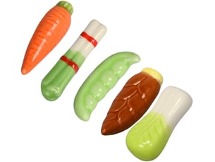 Support pour cuillère et fourchette en céramique 5pcs repose-baguettes légumes de chou, carottes, lentilles, oignons verts pour décoration