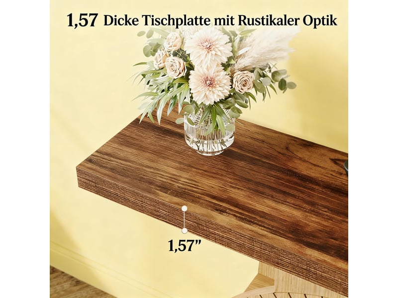  Console d'entrée en bois marron 100x29,5x79,5 cm  - Conforama D