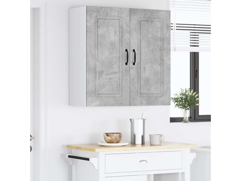  Meuble mural de cuisine | armoire de cuisine gris béton 80x31x80cm shl5479  - Conforama D