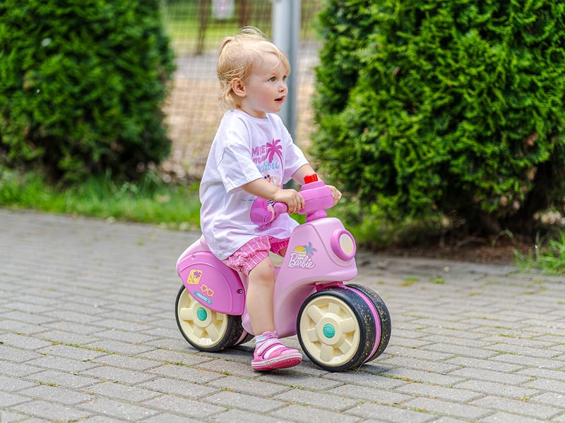  Porteur enfant scooter barbie avec roues silencieuses 1 à 3 ans - falk  - Conforama D