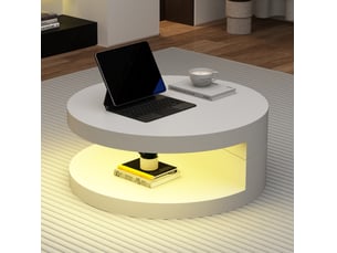 Table basse rond(e) coloris blanc MEUBLIV  - 70 cmx70 cm
