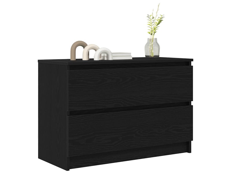  Meuble tv - banc tv - meuble de rangement noir 80x35x54 cm bois d'ingénierie  - Conforama D