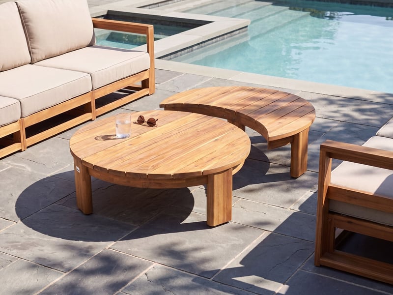  Table basse de jardin 135 cm 90 cm acacia marron  - Conforama B