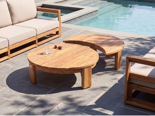 Table basse de jardin arzello  135 cm 90 cm acacia marron