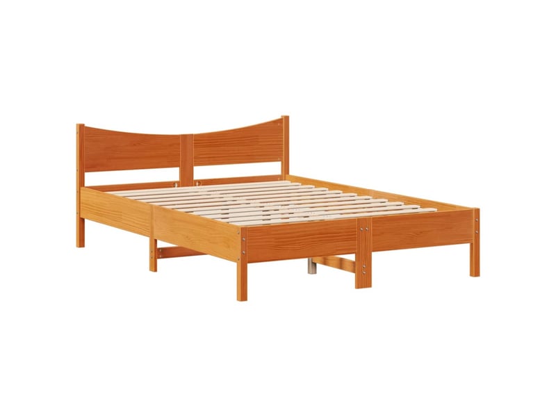  Lit double- lit adulte -  cadre de lit et tête de lit  marron 200x200 cm bois de pin  - Conforama D