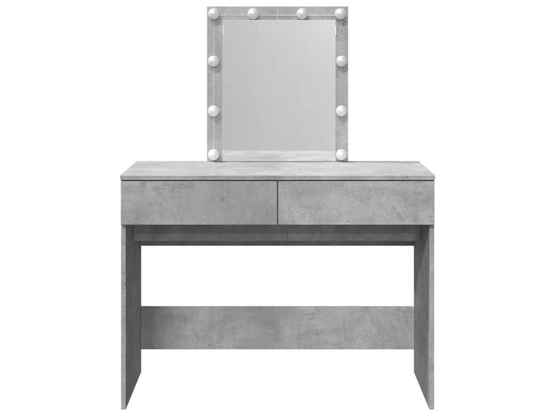  Coiffeuse, table de maquillage avec led gris béton 100x40x130 cm shl29609  - Conforama E