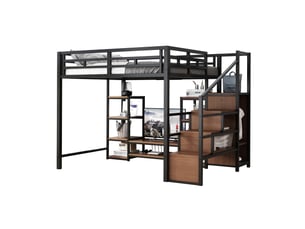 Lit mezzanine 140x200 cm <strong>HAUSS SPOLE</strong>  <strong></strong> coloris noir