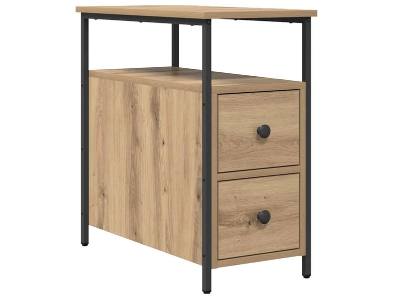  Table de chevet - cabinet de chevet - table de nuit chêne artisanal 30 x 60 x 60 cm  - Conforama A
