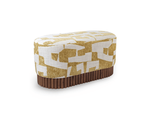 Banc en tissu texturé à motifs moutarde ash