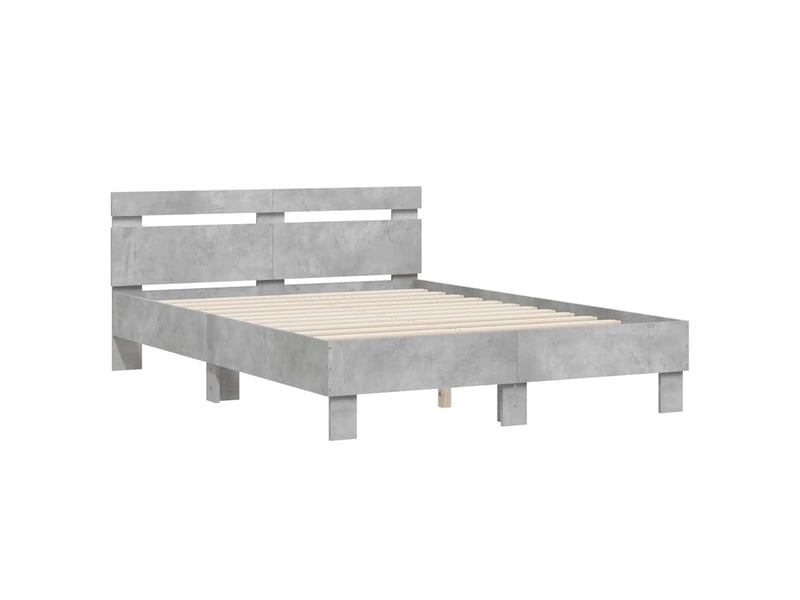  Lit double- lit adulte -  cadre de lit sans matelas gris béton 135x190 cm  - Conforama B