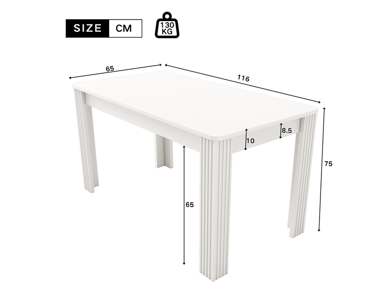 Table à manger rectangulaire imitation chêne pieds robustes design contemporain - Conforama C