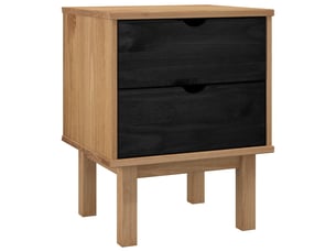 Table de chevet - cabinet de chevet - table de nuit otta noir 45 x 39 x 57 cm bois de pin massif