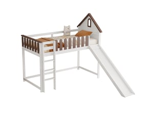 Lit mezzanine 90x200 cm <strong>NAHILIMI</strong>  <strong></strong> coloris blanc