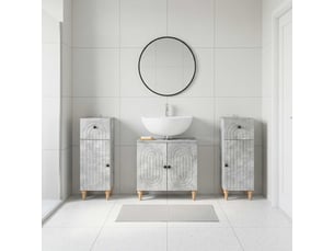 Ensemble de meuble de salle de bain 3 pièces alkmaar gris béton cf63301
