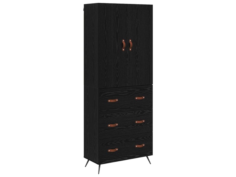  Buffet - haut armoire chêne noir 69,5 x 34 x 180 cm bois d'ingénierie  - Conforama A