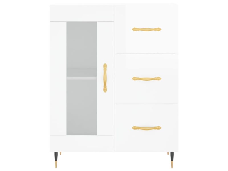  Buffet - bahut - meuble de rangement blanc brillant 69,5x34x90 cm bois d'ingénierie  - Conforama E