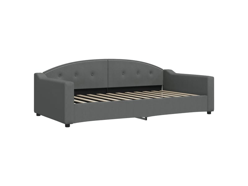  Lit simple- lit adulte -  lit de repos gris foncé 100x200 cm tissu  - Conforama A