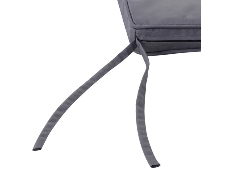  Lot de 2 coussins d’assise 45x45 cm avec liens de fixation gris foncé  - Conforama D
